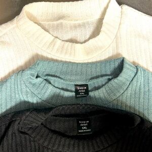 Bundle of 4 crop top mock neck ribbed tops cropped SHEIN sz 1X